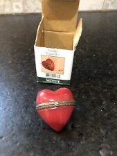 PHB MIDWEST OF CANNON FALLS HEART SHAPE PORCELAIN BOX , red , WITH BOX picture