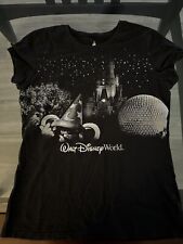 Vintage Disney World Ladies L Shirt Epcot Magic Kingdom MGM Icon Black picture