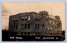 J87/ East Palestine Ohio RPPC Postcard c1910 High School Building 861 picture