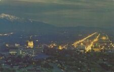 Postcard UT Aerial Scenic View of Salt Lake City at Night Salt Lake City Utah picture