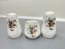 3 Pc Set Minton Marlow Salt And Pepper Shakers & Cup Bone China England picture