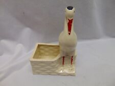 vintage ceramic  Swans figurine small planter box 4