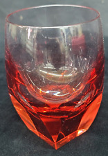 Rare Moser Bar Red Rosalin Double Old Fashion Whisky Glass picture