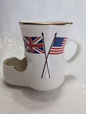 Vintage Lego Japan Shaving Scuttle Cup With British And American Flags picture