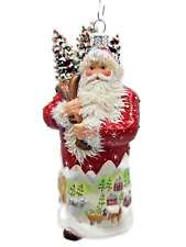 Patricia Breen Bedford Falls Santa Claus Village Red Christmas Tree Ornament picture