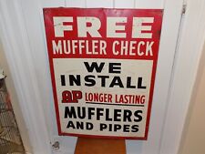 Vintage 1959 AP Muffler and Pipes Heavy Metal Sign picture