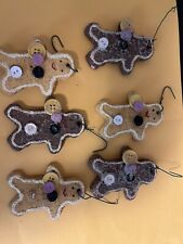 Gingerbread Men Christmas Tree Ornaments ~ Lot Of 6   picture