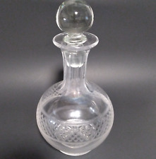 Fostoria Parisian Pin Etched Clear Glass Decanter c.1904-1927 Round Ball Stopper picture