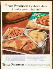 1961 Swanson TV Dinners PRINT AD Tender Slices of Pork Loin Fries Apple Compote picture