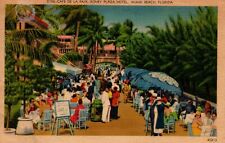 Miami Beach Cafe De La Pix Rodney Plaza Hotel Vintage Linen Postcard Posted 1941 picture