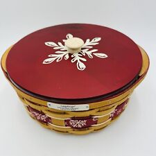 Longaberger Christmas Collection Red Falling Snow Basket Complete 5inx12in 2010 picture