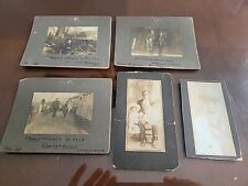 Lot Of 5 Rare Cabinet Card Photos AFRICAN AMERICANS And Kid On English Vessel picture