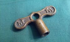Vintage Thick Solid Brass Turn Wind Square Opening Radiator Key w/ 