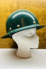Vintage SuperGlas Fibre Metal Green Fiberglass Full Brim Hard Hat picture