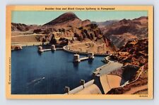 Postcard Nevada Lake Mead NV Boulder Dam 1940s Unposted Linen picture