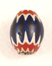 Old Venetian Six Layer BLUE CHEVRON Glass African Trade Bead 16 x 20 mm picture