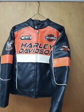 Harley Davidson Leather Jacket Youth kids size medium  Size 12/14 picture