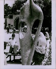 LG827 1961 Original Earl Dehart Photo STANDING LADY STATUE Woman Viewing Art picture