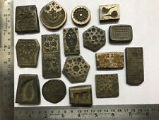 A whole sale group of Old antique bell metal jewelry stamp die or seal 16pcs picture
