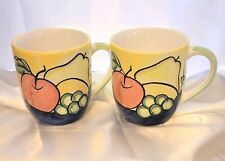 Bella Ceramica Ceramic Coffee/ Tea Mugs With Multicolor Fruit 3.5