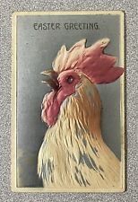 Vintage Easter Greetings Embossed Chicken Themed Postcard 1909 Posted picture