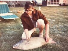 L3 Photograph 1960-70's Kid Boy Man Fishing Fish Catch  picture