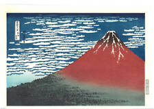 Ukiyo-e Hokusai Katsushika Woodblock Print Red Fuji Authenticity guaranteed picture