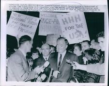 1964 Vp Elect Hubert Humphrey Welcome Home Signs Mn Politics 7X9 Vintage Photo picture