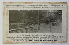 North Abington Riot Massachusetts 1912 Commemorative Postcard picture