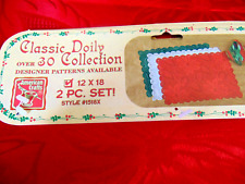 New American Crafts Classic Doily 2 sets of 2  Style #1518X  Red  12
