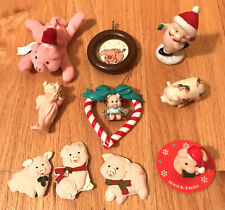 Lot of 10 PIG THEME Christmas Holiday Ornaments Magnets Smalls picture
