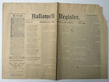 Hallowell Maine Original Newspaper Hallowell Register January 17, 1885  picture