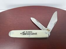 Vintage Alaska Souvenier Knife 2 Folding Blades Dog Sled ~ USA picture