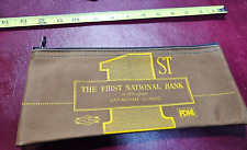 Vintage FIRST NATIONAL Bank EFFINGHAM ILLINOIS Deposit Coin Money Bag zipper picture