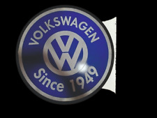 PORCELIAN VOLKSWAGEN ENAMEL SIGN SIZE 30 INCHES DOUBLE SIDED WITH FLANGE picture