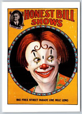 Circus~Honest Bill Shows~Clown In Circle Frame~Dover Pub Continental Postcard picture