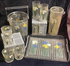 Vintage Stotter Digby Iris Plastic Drink Set, 20 PCs, MCM, Orig. Packaging, Vguc picture