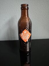 Vintage 1940's Orange Crush 7oz. Amber Ribbed Glass Bottle - Great Condition picture
