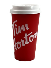 Tim Hortons 2019 Canada White Maple Leaf Travel 16oz Coffee Cup Washable Plastic picture