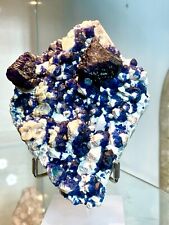 Fluorite-Indigo Blue Fluorite-White Quartz-Huanggang Mines-Inner Mongolia 343g picture
