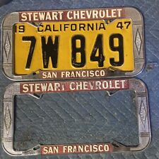 Vintage Stewart Chevrolet San Francisco License Plate Frames picture