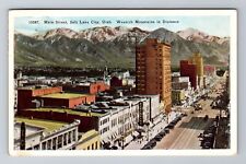 Salt Lake City UT-Utah, Main Street, Advertising, Vintage c1939 Postcard picture