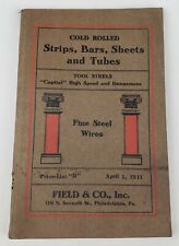 RARE Antique 1911 Fields & Co Catalog D Tools Booklet Twist Drills Saws Steel picture