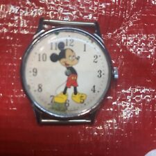 Mens Walt Disney Production MICKEY MOUSE Not Working Parts Repair WATCH RARE VTG picture