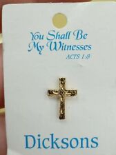 You Shall Be My Witnesses Acts 1:8 The Cross Pin Gold toned picture