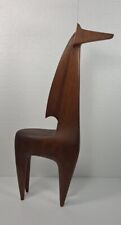 Vintage Mid Century Modern Wood Art Trojan Horse Hand Carved Sculpture Statue  picture