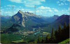 Canadian Rockies Townsite Banff Mt Rundle Canada Norquay 1972 Cancel Postcard picture