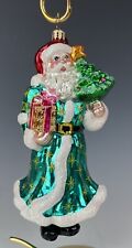 Christopher Radko Aqua Nick Santa Claus Ornament 7” Mint  picture