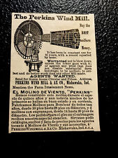 1886 Perkins Wind Mill Farm Engraving Advertising - Mishawaka - Indiana picture