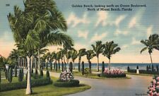 Postcard FL Golden Beach near Miami Beach Ocean Boulevard Linen Vintage PC G4271 picture
